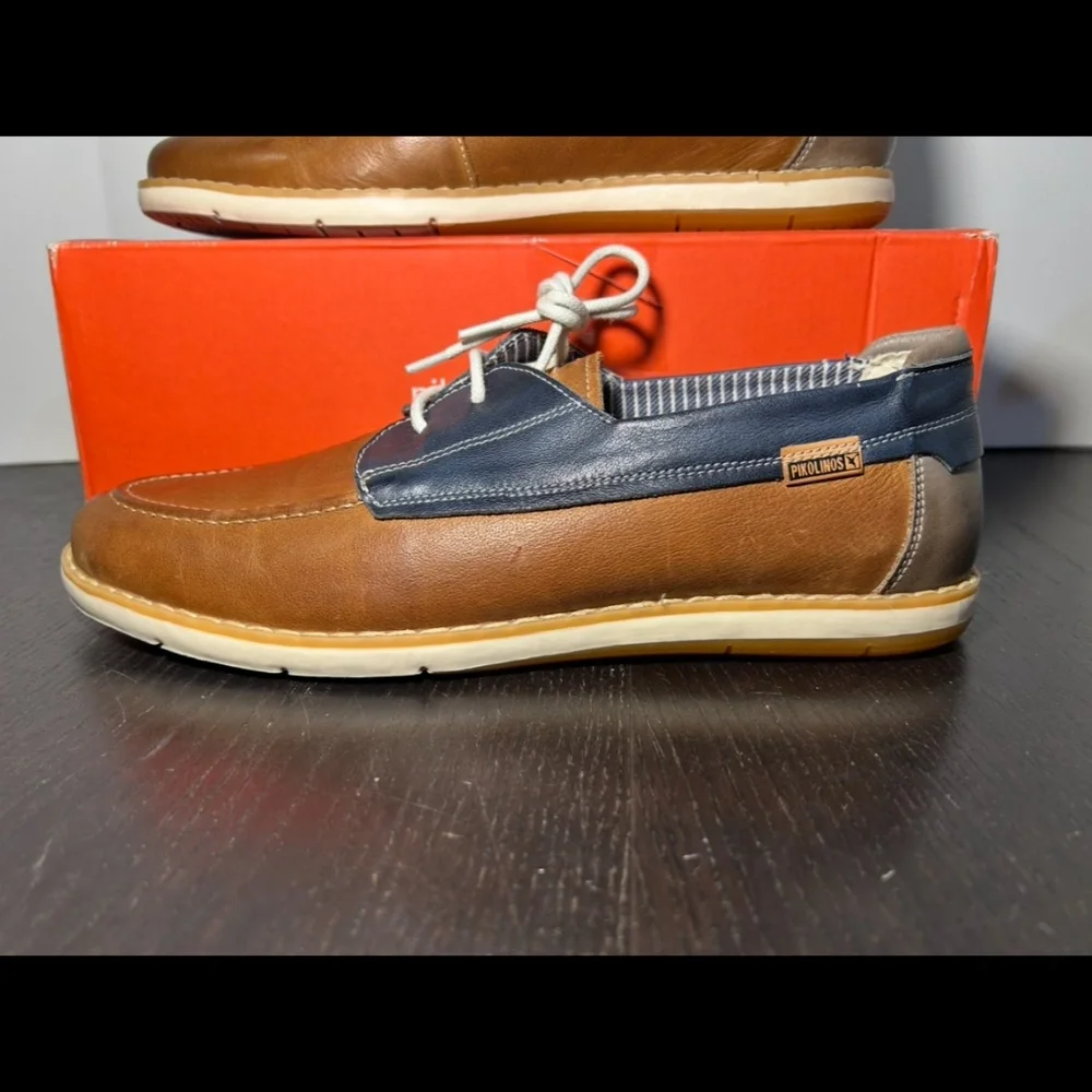 Pikolinos Jucar M4E-1035BFC1 Boat Shoes Brandy Leather Mens EU 43/US 9-9.5